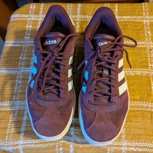 Adidas Burgundy VL Court Sneakers, 7.5 - Picture 1 of 11
